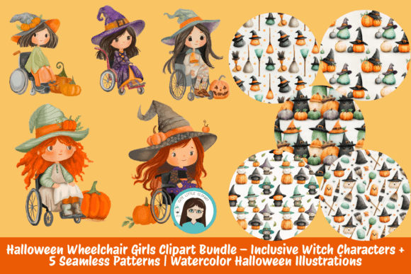 Download Inclusive Witch Characters + 5 Seamless - Premium Resources