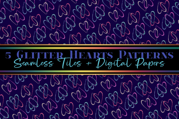 Download Glitter Hearts Valentines PNG Pattern - Hearts Collection