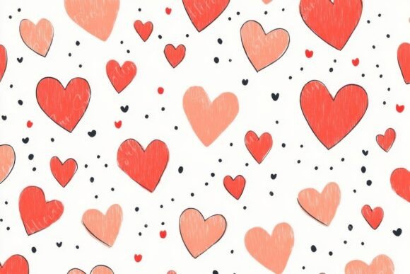 Download A Playful Pattern of Colorful Hearts - Hearts Collection