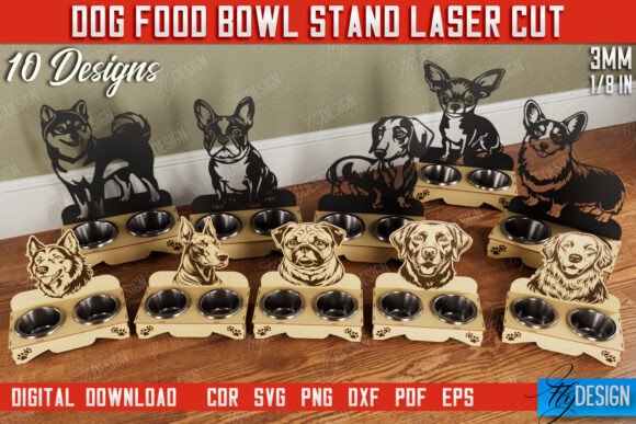Download Double Dog Bowl Stands Laser Cut Bundle - Bowl Collection