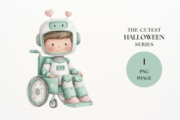 Download Inclusive Robot Halloween Boy PNG - Premium Bundle