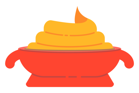 Download Mustard Dip Bowl. Spicy Sauce Color Icon - Bowl Collection