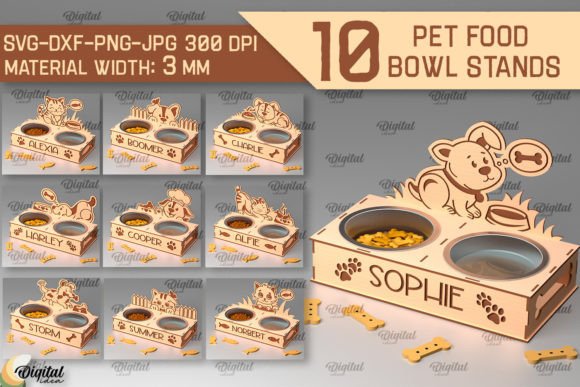 Download Pet Food Bowl Stands Laser Cut Bundle - Bowl Collection