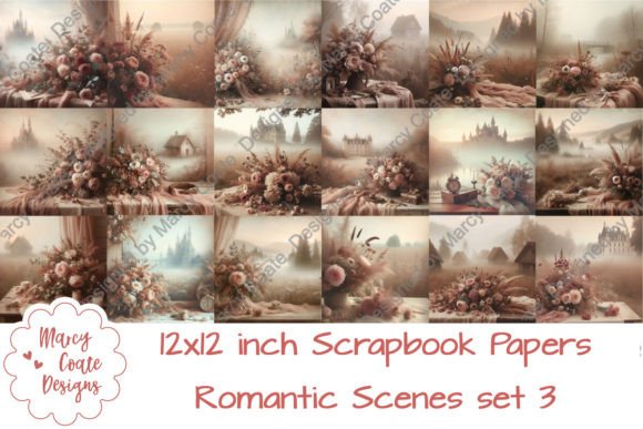 Download Set 3 Romantic Scenes 12x12 Inch Papers - 12x12 inch Collection