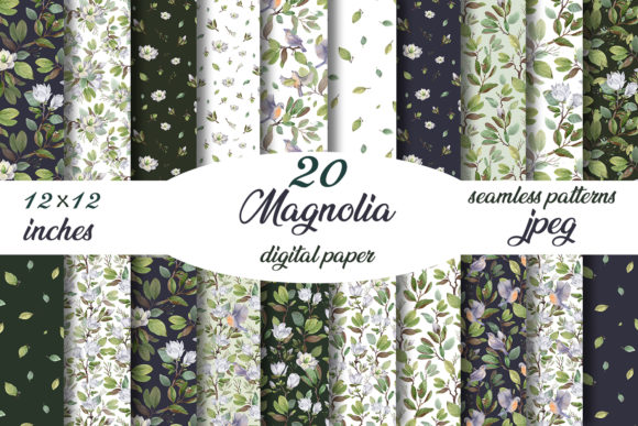 Download Magnolia. Digital Paper 12x12 Inches. - 12x12 inch Collection